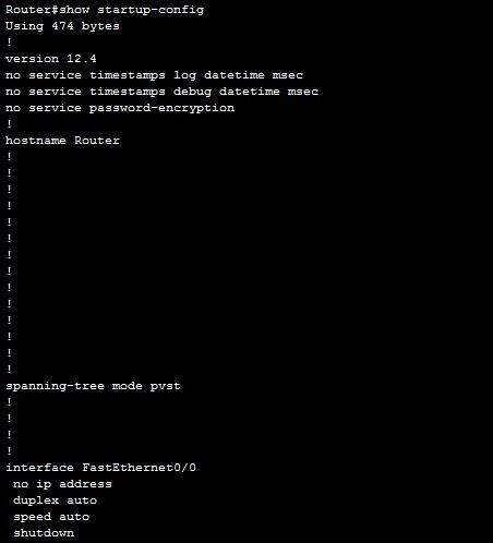 show startup config show startup config
